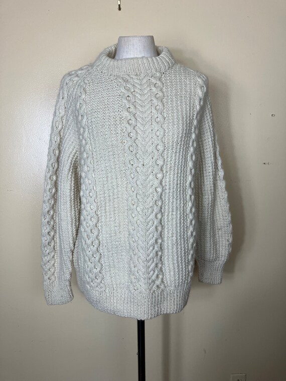 Vintage Hand knit Irish Sweater, Fisherman’s Cable