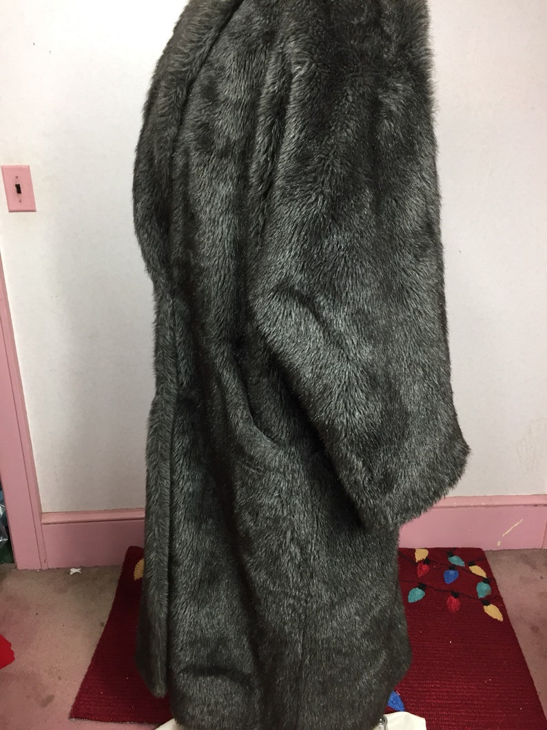 Long faux Fur coat faux Mink Almost Famous Long Winter plush vegan fur Vintage Mink Faux Fur Coat sale