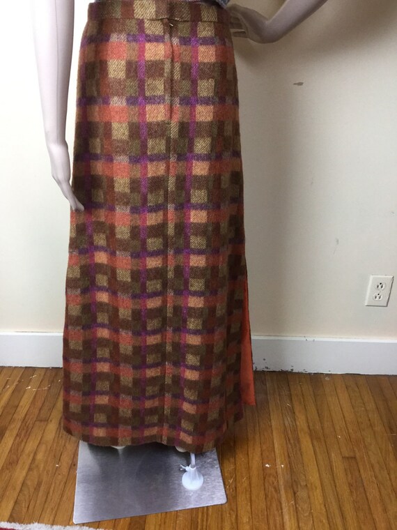 SALE Vintage 70s Maxi Skirt Wool Hippie Long A-li