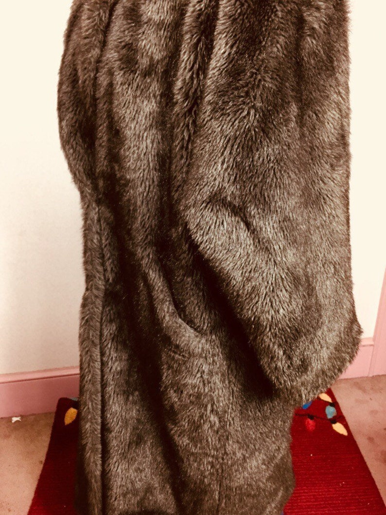 Long faux Fur coat faux Mink Almost Famous Long Winter plush vegan fur Vintage Mink Faux Fur Coat sale