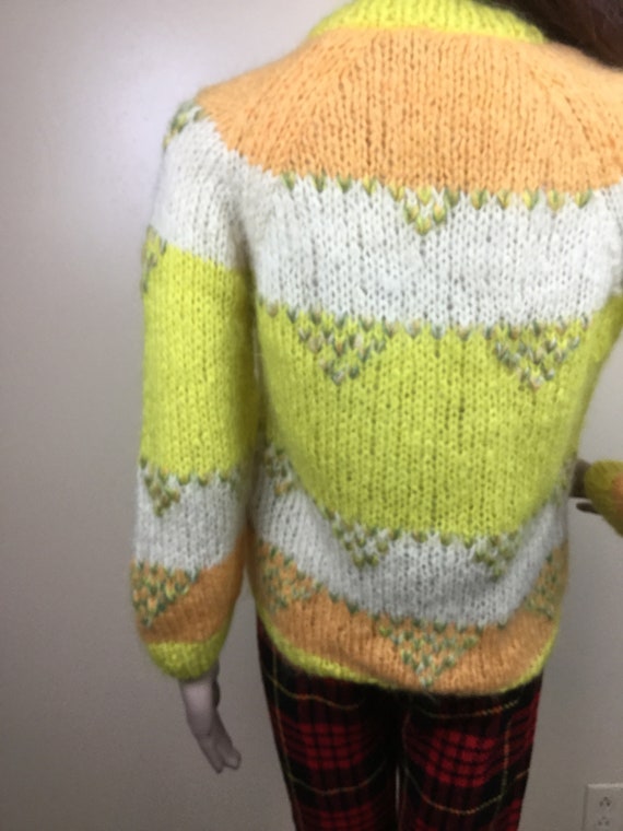 Vintage 50s  Mohair Sweater ITALY  pullover yello… - image 9