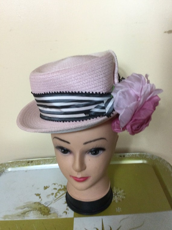 Vintage Rare 50s  Pink Hat ,Frank Olive New York … - image 1