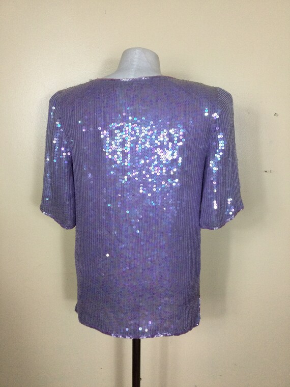 Vintage lilac sequin top, Disco top , Balletcore;… - image 6