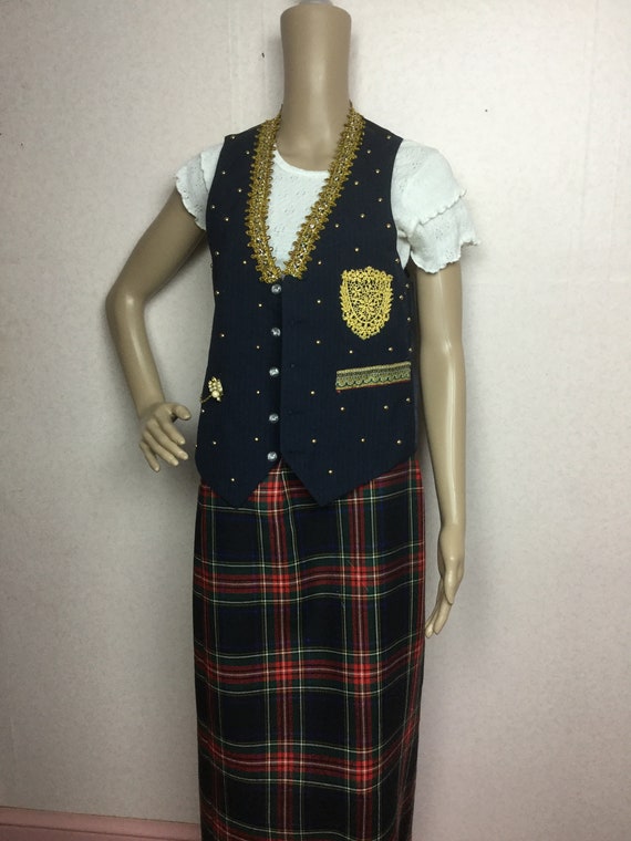 Gold watch Vest , Vintage 90s Menswear vest , Pin… - image 8