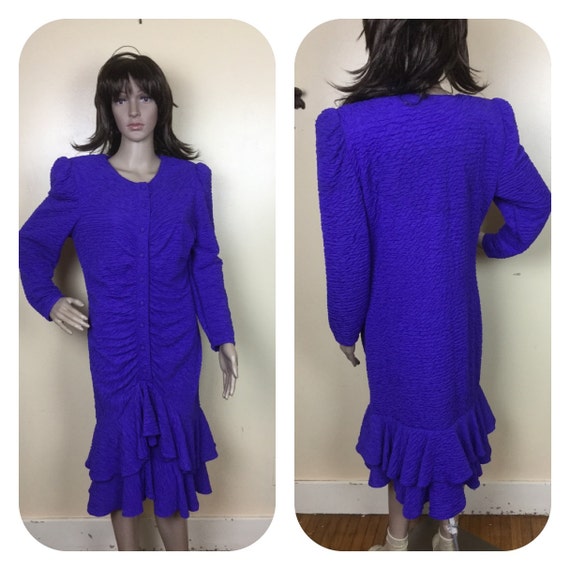 80s Dress, Disco Dress/ 1980s Purple studio 54, D