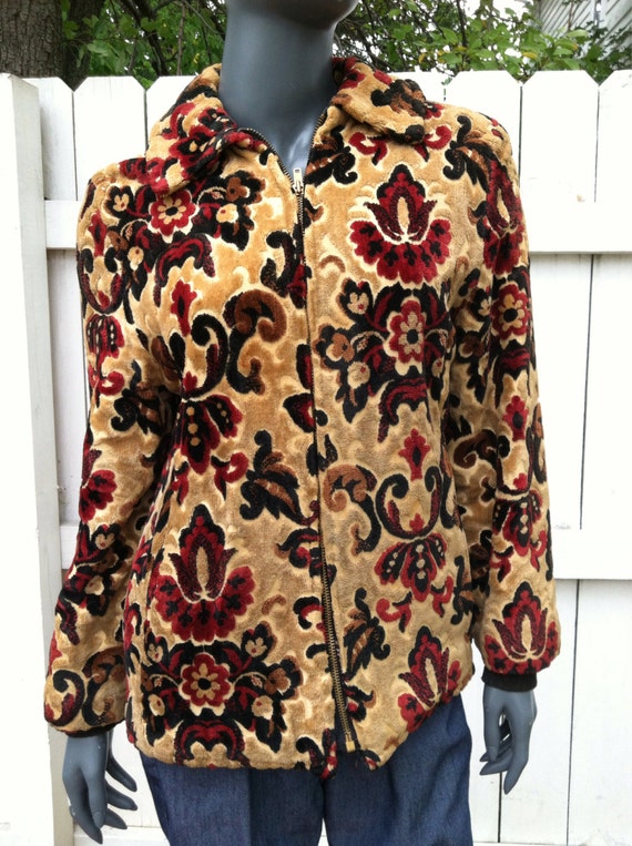 vintage 60s chenille Jacket 60s ski wear chenille
