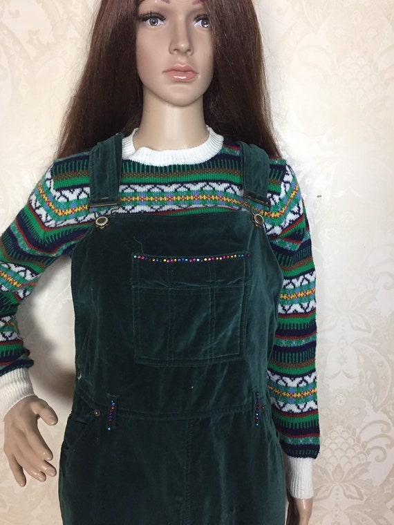 Vintage 90s Overalls , Green bib overalls, Sm , s… - image 4