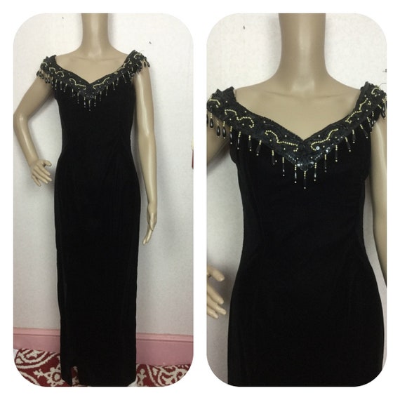 Jessica McClintock Velvet Gown , 80s Vintage Long