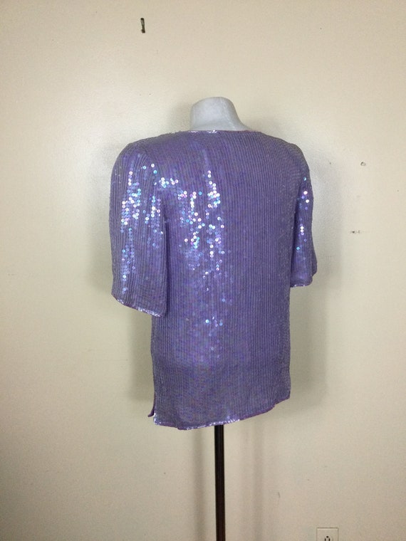 Vintage lilac sequin top, Disco top , Balletcore;… - image 5