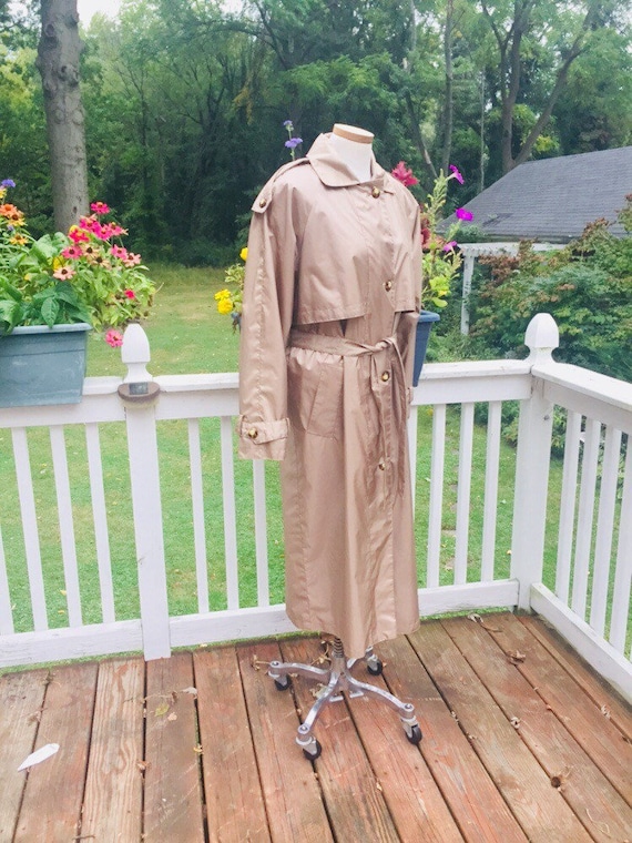 SALE 19.99Shiny ,Rain Coat  Khaki Trenchcoat , L - image 1