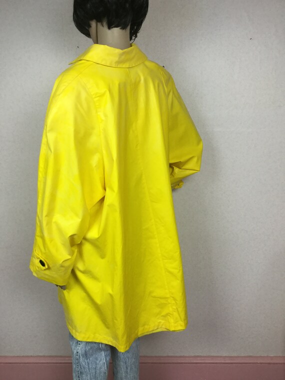 Vintage 80s vinyl Rain Slicker, Bright Yellow vinyl M… Gem