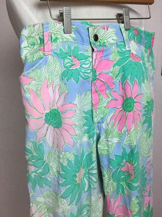 Vintage Lily Pulitzer Floral Jeans , 70s Lily Pul… - image 3