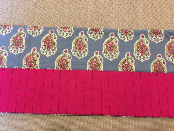 Colored Pencil Coloring Travel Roll Paisley Fabric Etsy