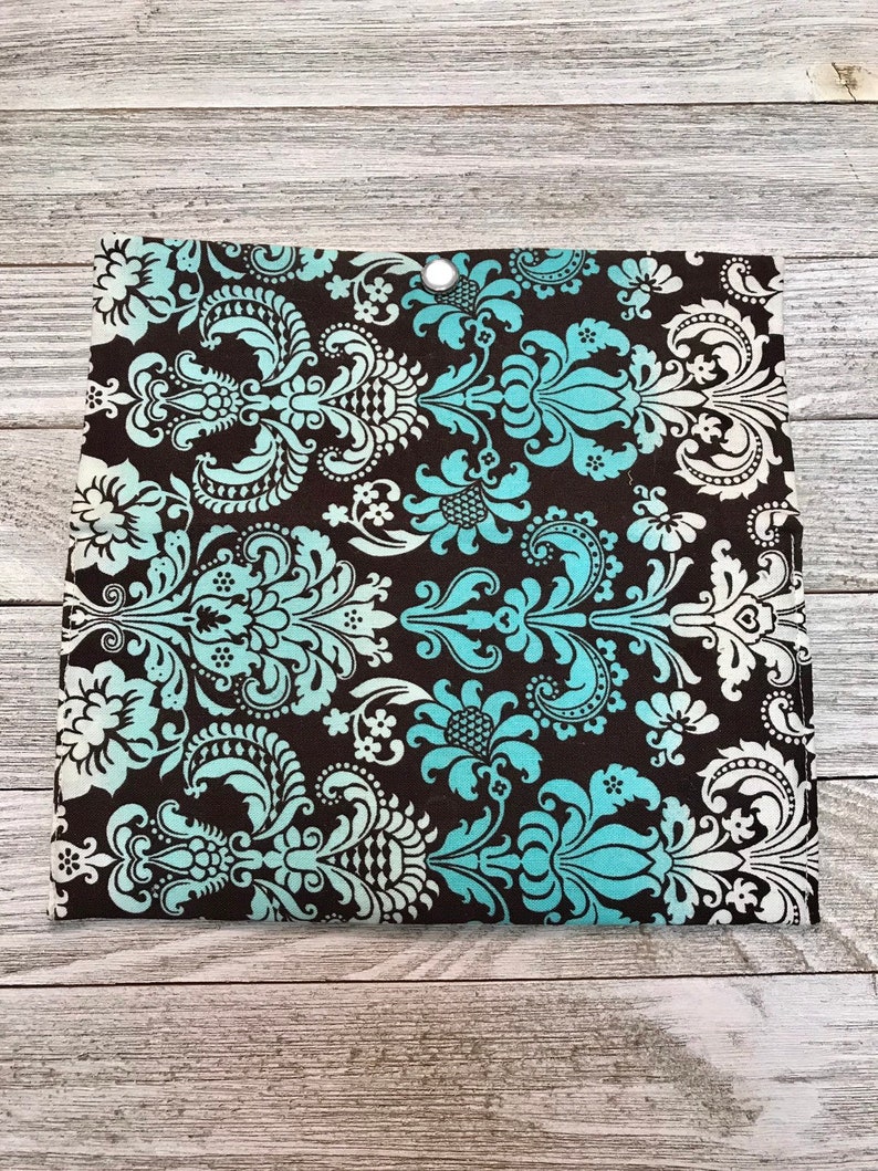 Baroque Print Women/'s Wallet in Brown and Teal Ombre