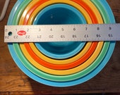Vintage FiestaWare Nesting Bowls, collectible fiestware,stackable nesting bowls,