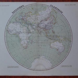 WORLDMAP 165+ years old World Map Original Antique Very Large Print Poster - Original Vintage XL Maps 19x48"