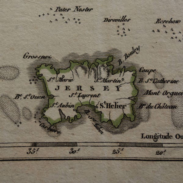 Carte des îles anglo-normandes, datant de plus de 200 ans, de Jersey et Guernesey - Impression Pinkerton 1804 des îles Scilly Shetlands - cartes vintage originales