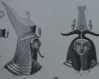 150+ years old print about ancient Egypt original antique illustration Egyptian civilization culture vintage prints Egyptology