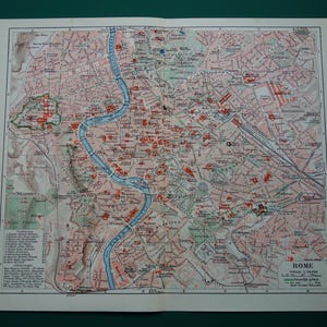 イタリア・ローマの古地図 - 1938年オリジナルの美しいヴィンテージ都市計画 - ヴィンテージ地図