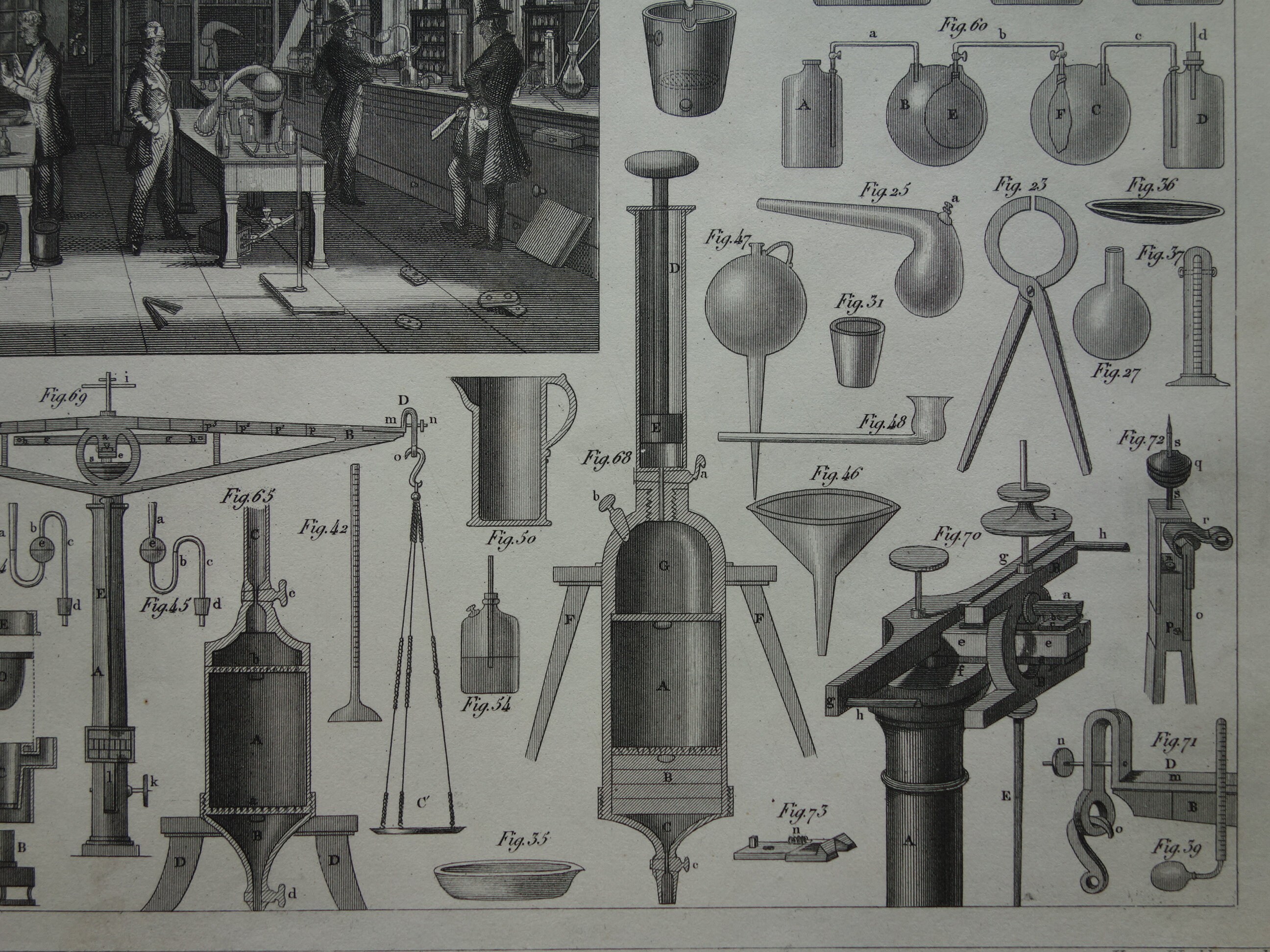 Prints 170 year old pictures of glassware for experiments test tubes ...