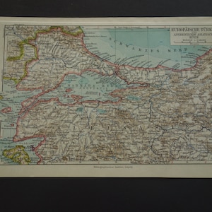 1926 alte Landkarte von Istanbul und Umgebung antique Druck Europäische Türkei Bosporus Bosphorus Konstantinopel 6x9"kleine detaillierte vintage Karten