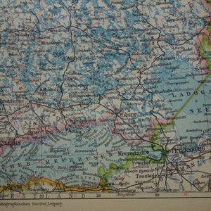 Old map of Finland Original 1928 antique print about Helsinki Turku Åbo antik gammal karta av Finlands vintage 16x24c 6x9 inch image 5