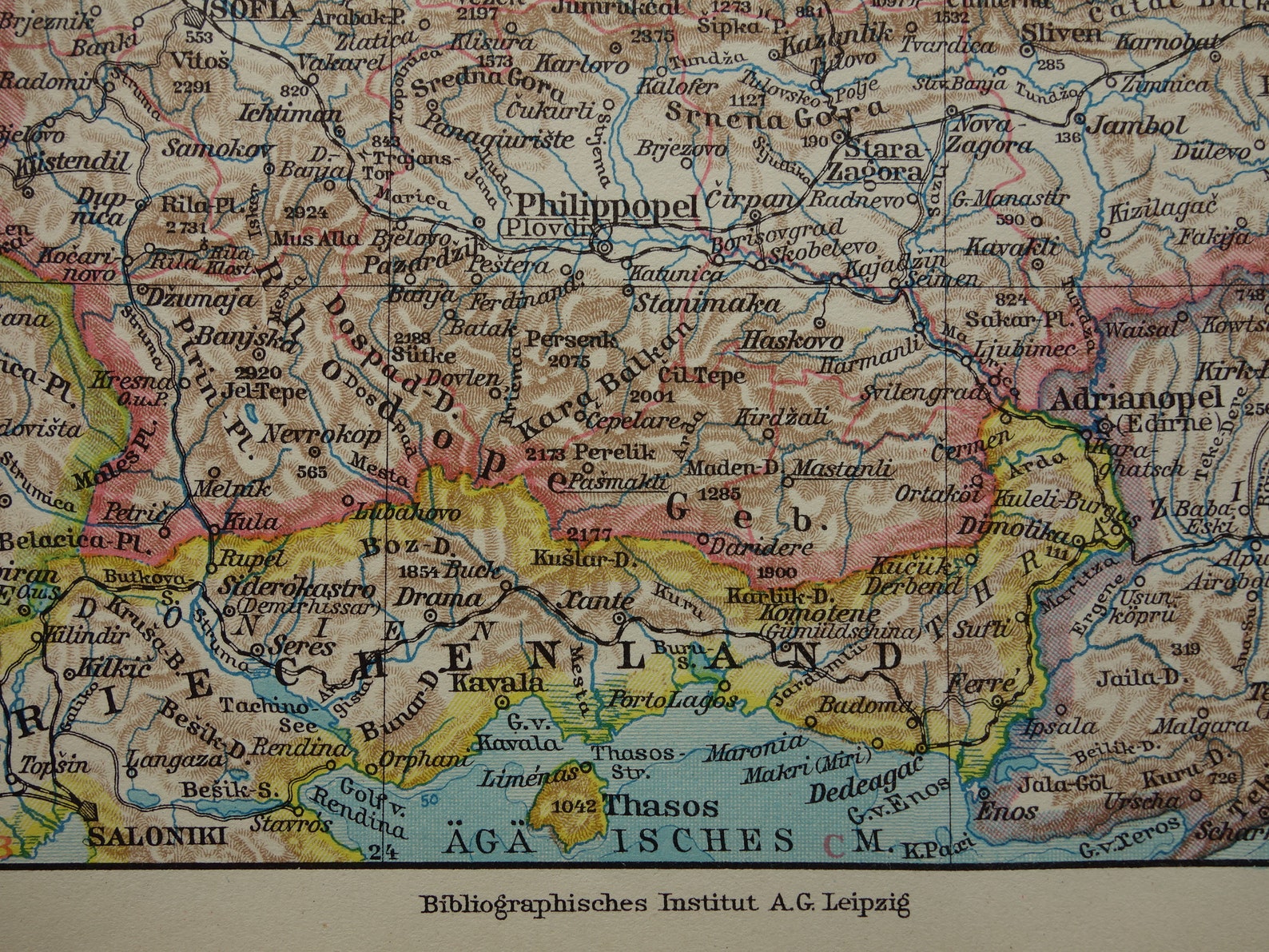 BULGARIA Old Map of Bulgaria Antique Print About Bulgarian Etsy UK