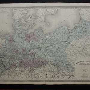 PREUSSEN Antike Landkarte von Deutschland Original 145+ Jahre alte Landkarten Deutsches Reich Preußens Königreich Landkarten