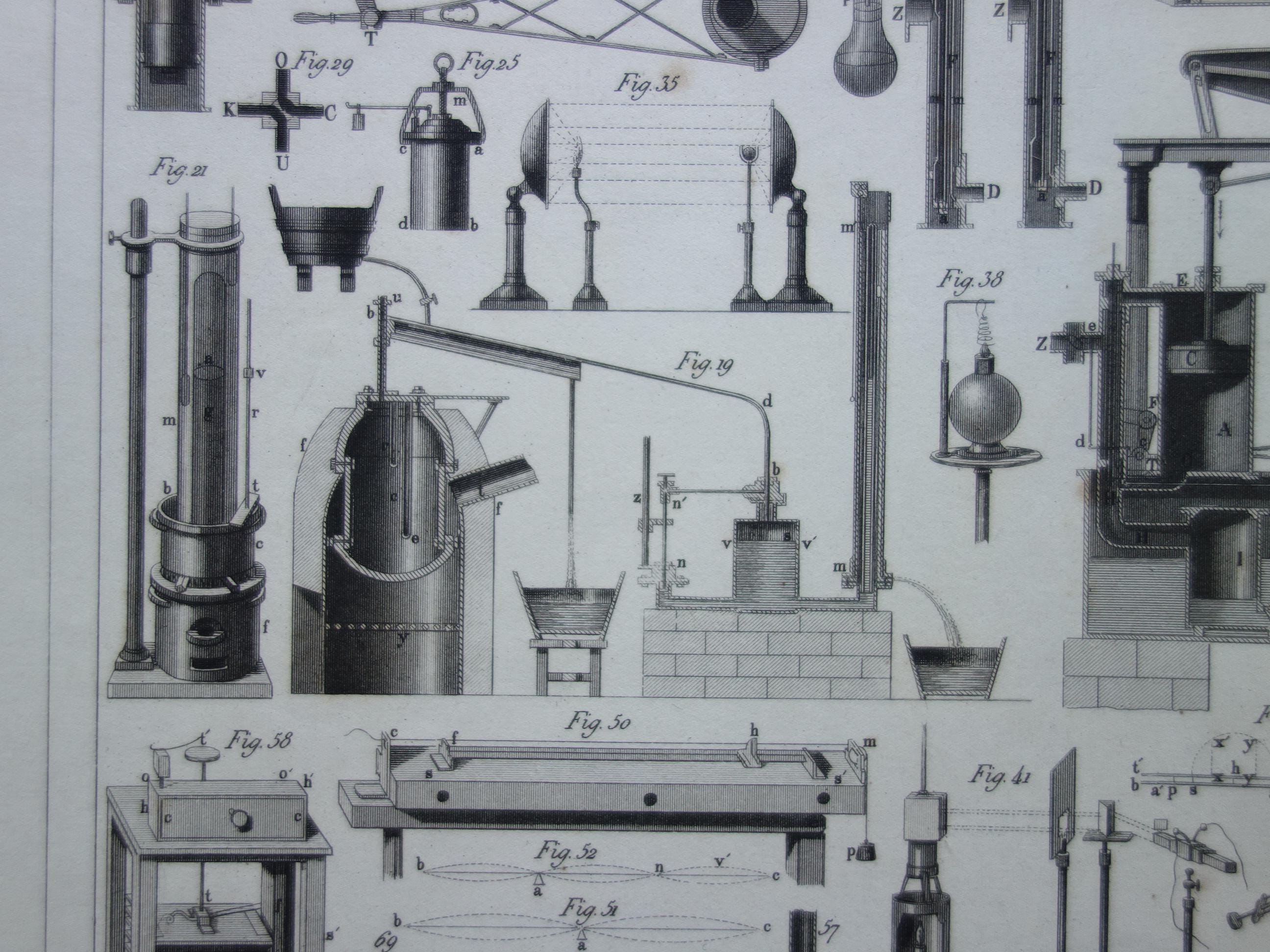 Old Science Print Antique Pictures of Scientific Instruments Physics ...