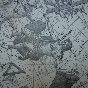 Antike ASTRONOMY Druck Vintage Illustration von Andromeda Perseus Kassiopeia Konstellation Original Astrologie Geschenke Druck Sternenkarte