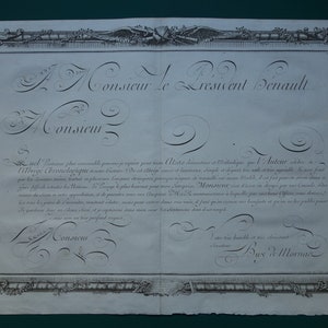 May include: A black and white image of a handwritten document with a decorative border. The text reads "A Monsieur le President Cenau" and "Votre tres humble et obeissant Serviteur, Bay de Mornay".