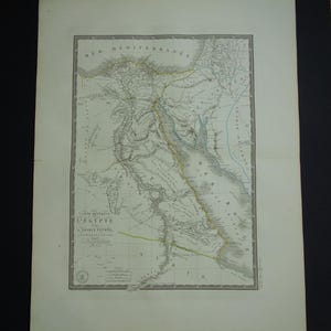 ÄGYPTEN 200+ Jahre alte Karte 1822 GROSSES original antikes Plakat von Rotes Meer Sinai Golf von Suez große Vintage-Karten 18x24