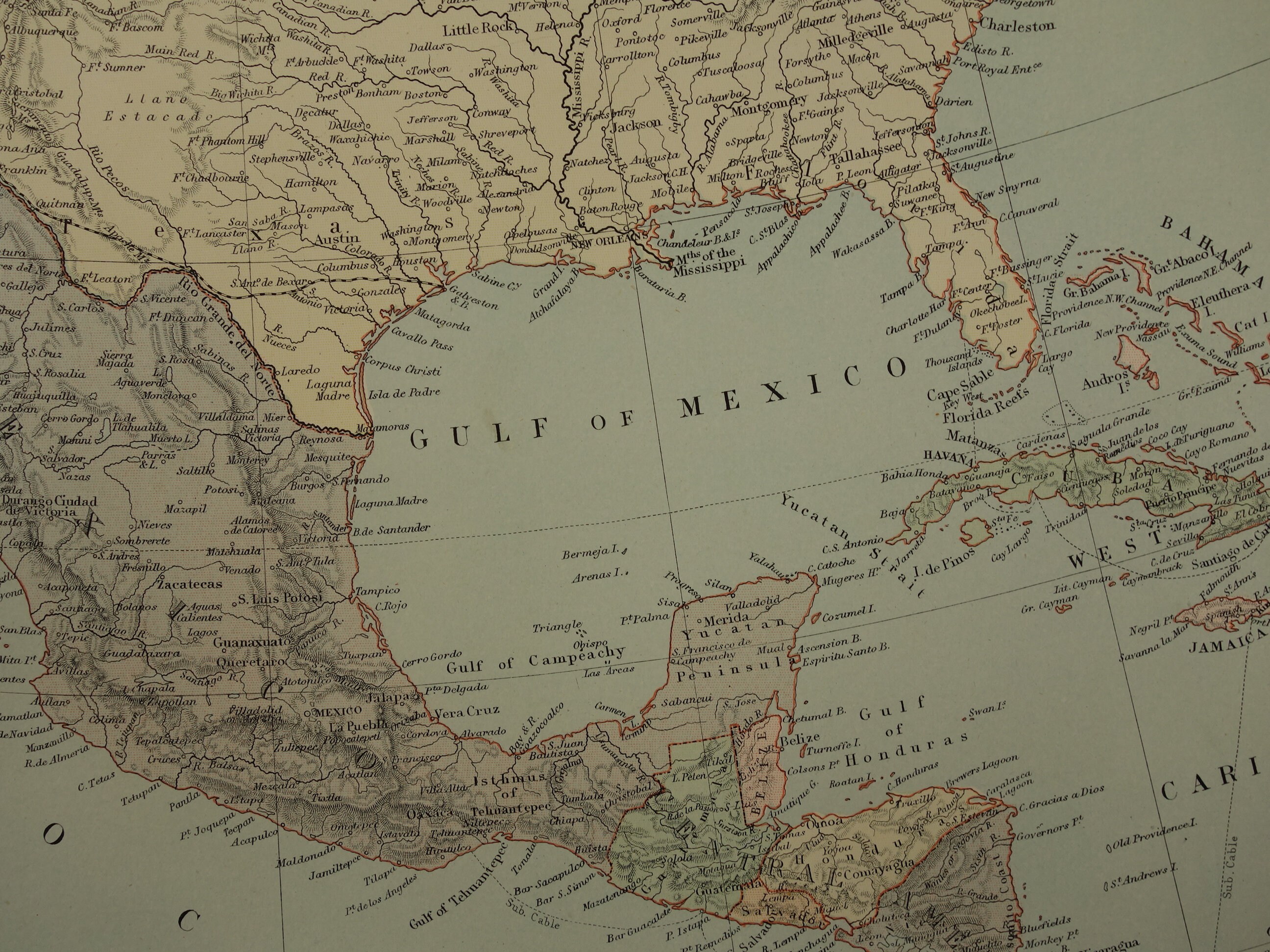 AMERICA Old Map of North America 1890 Large Original Antique Print ...