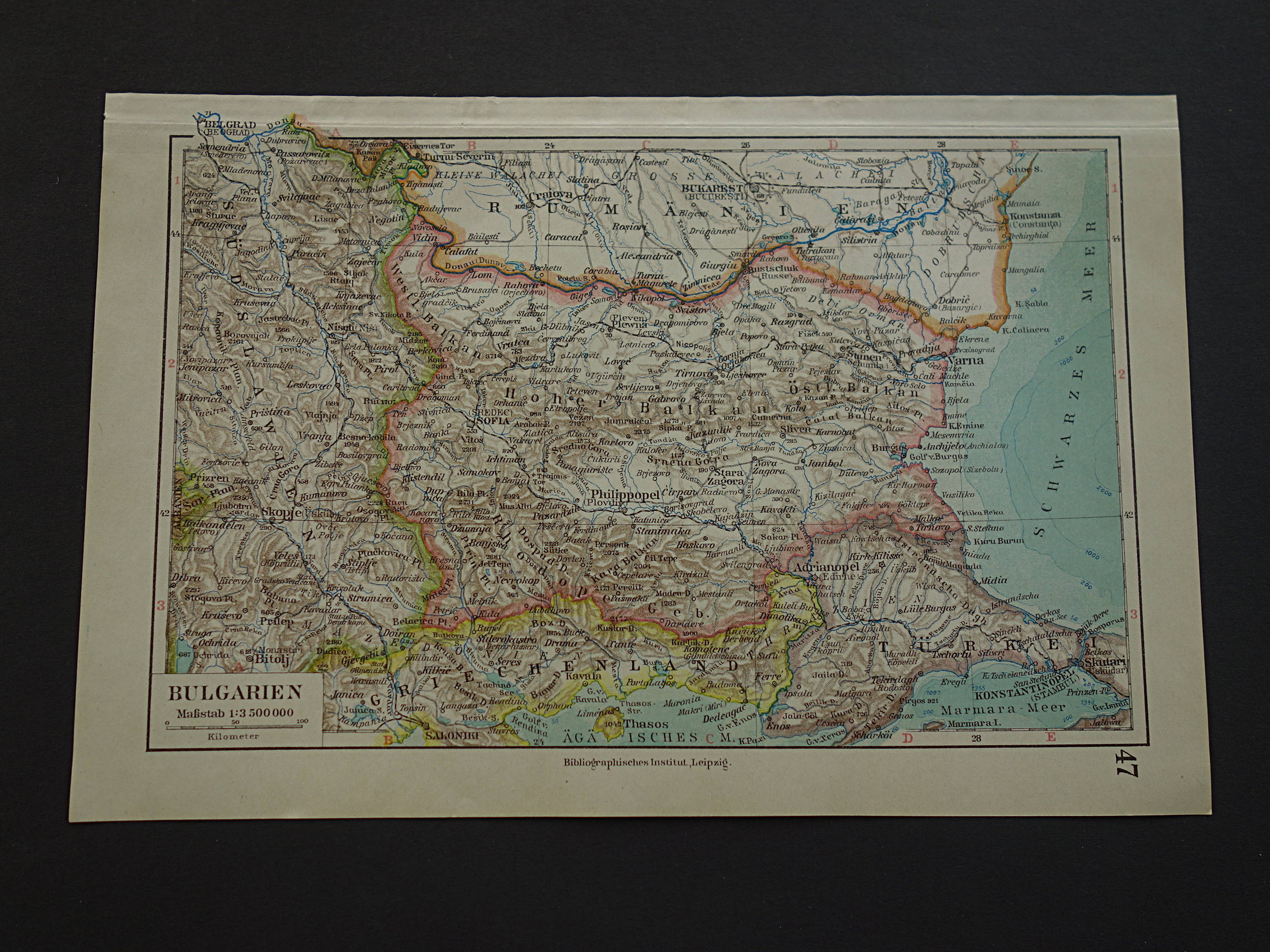 BULGARIA old map of Bulgaria antique print about Bulgarian Etsy
