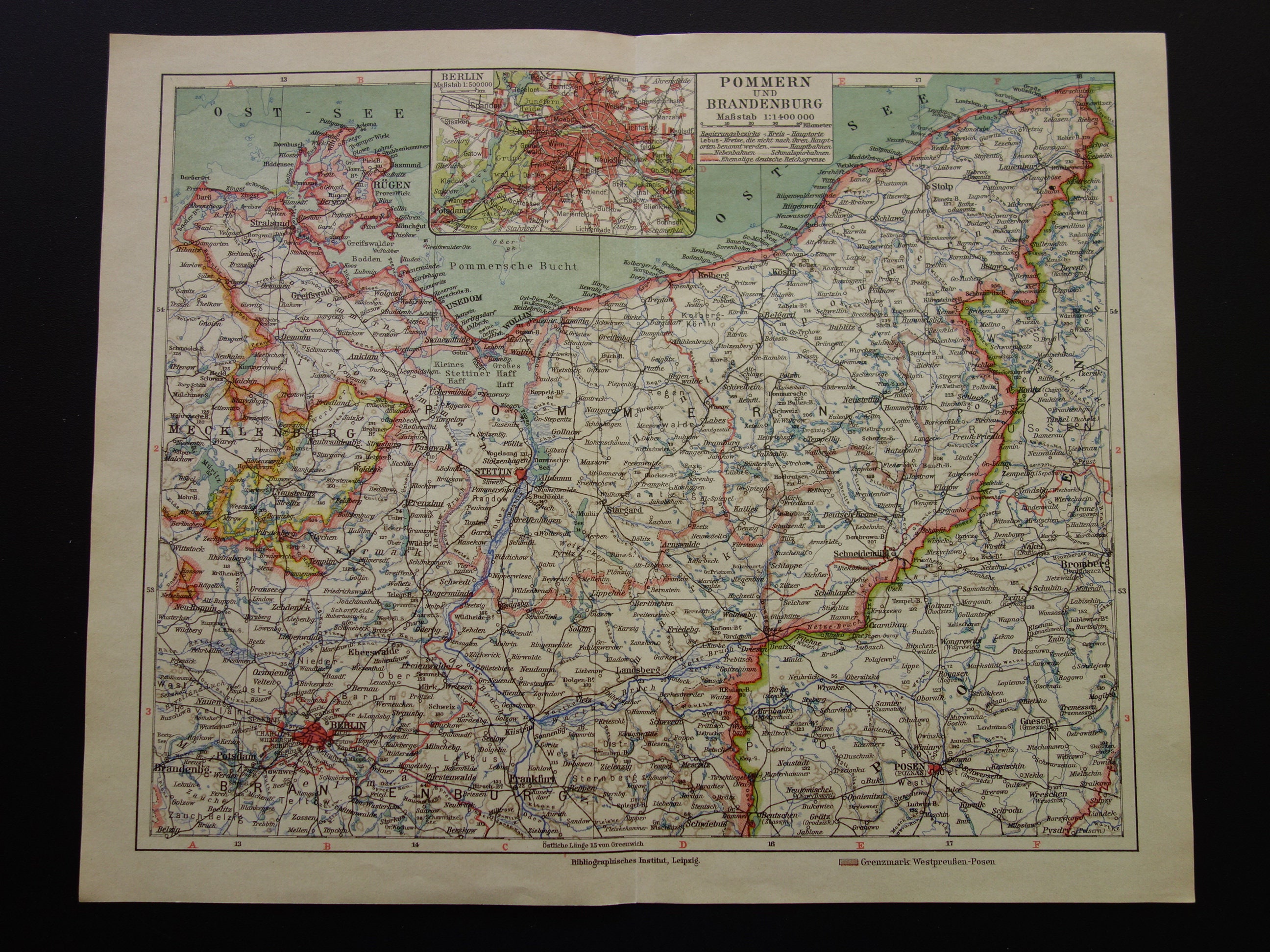 DUITSLAND oude kaart van und Brandenburg antieke - Etsy Nederland