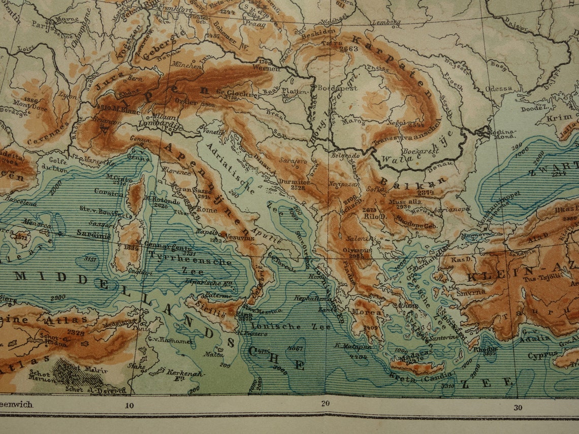 Old Map of Europe 1918 Original Antique Dutch Print About - Etsy