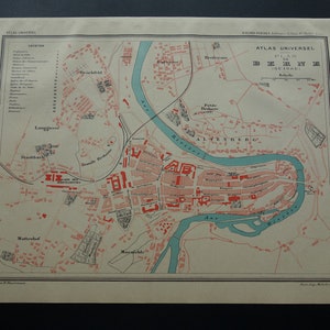BERNA mapa antiguo de Berna Suiza Impresión/póster francés antiguo original de 1896 sobre Berna - mapas de planos de ciudades de época 23x31c 9x12"