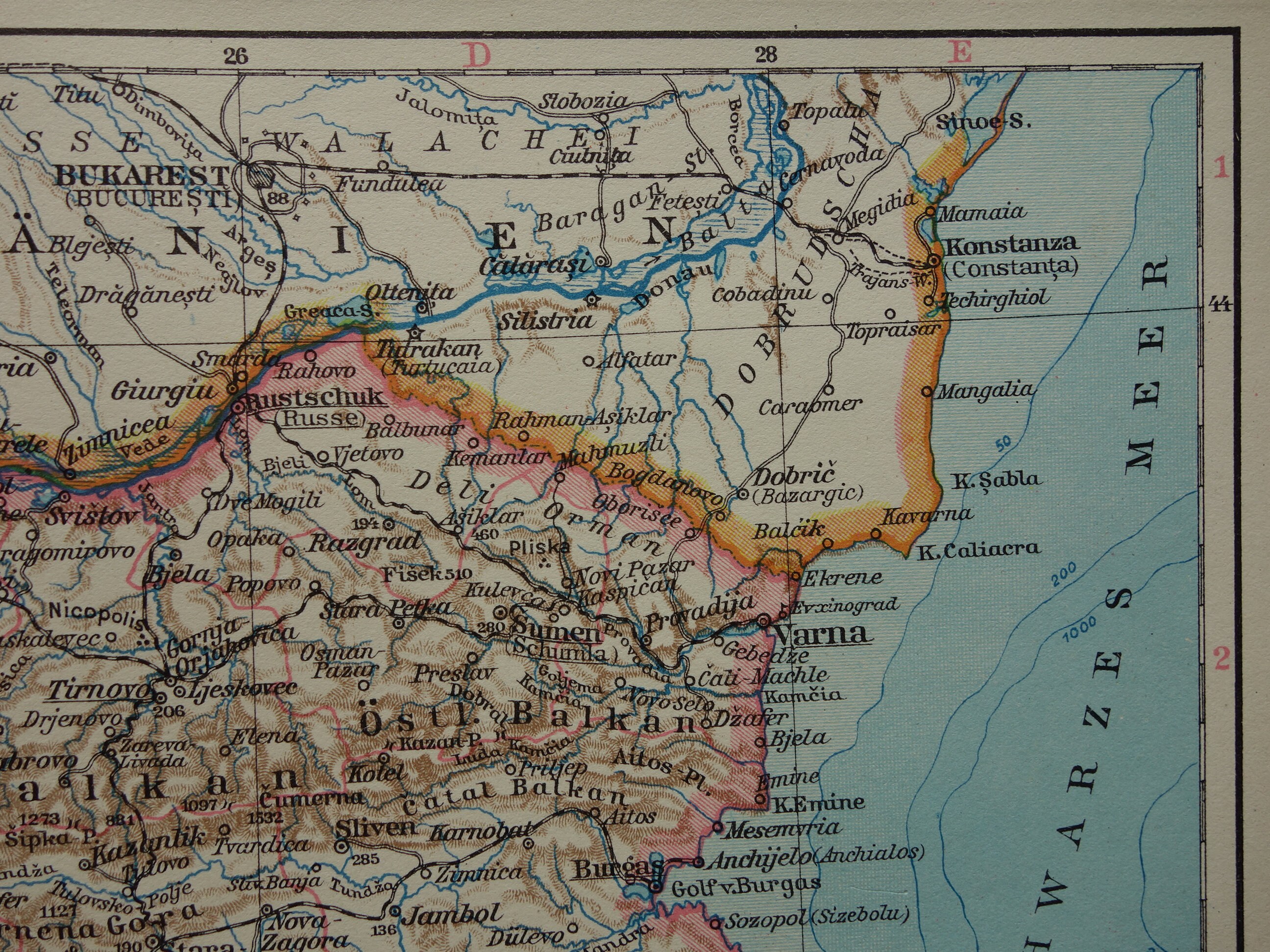 BULGARIA Old Map of Bulgaria Antique Print About Bulgarian Etsy UK