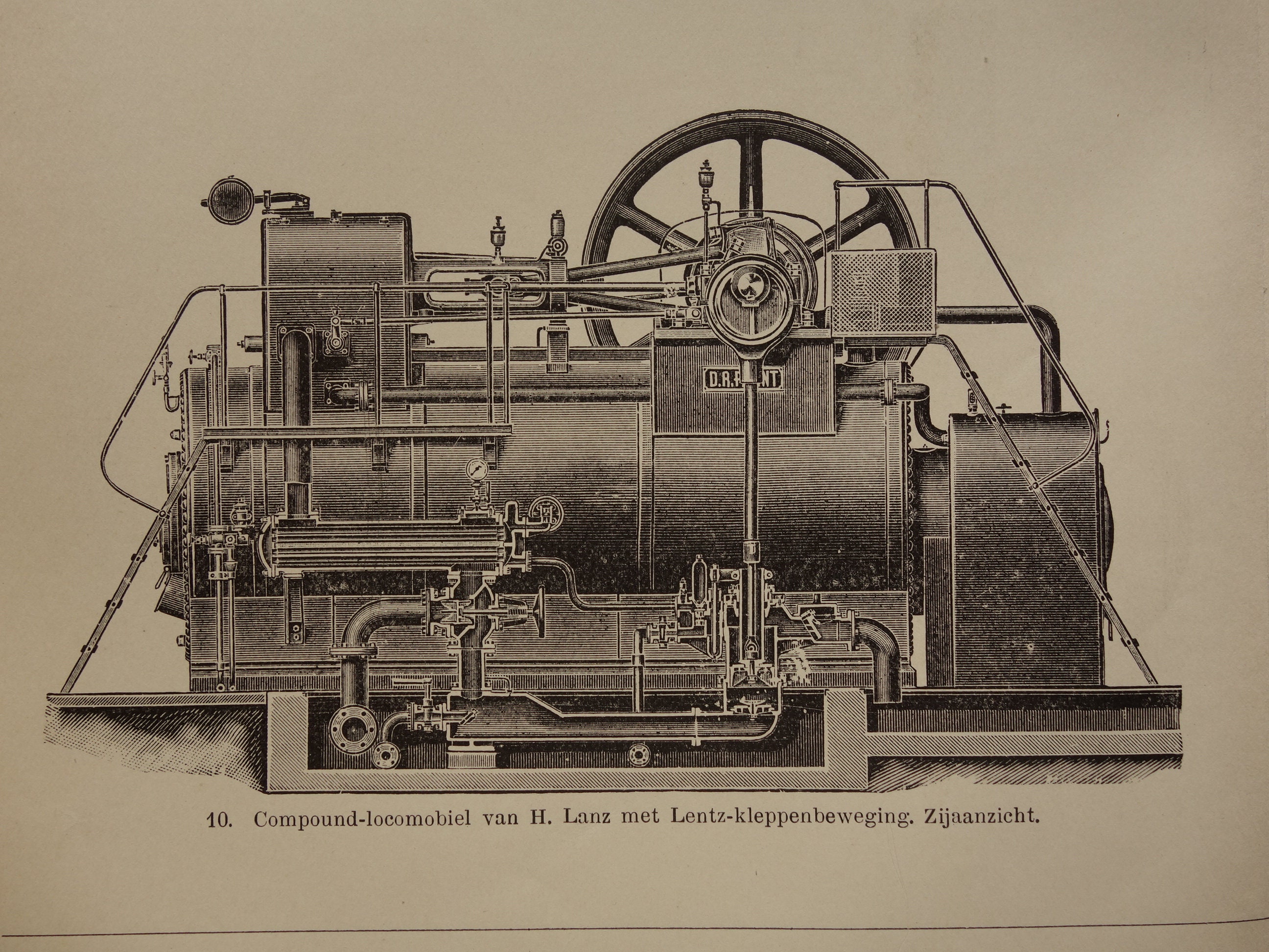 PORTABLE ENGINE Print Original 1909 Antique Dutch Set of Two 2 Prints ...
