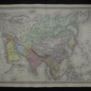 Alte Landkarte von Asien 1880 original antike große Landkarten
