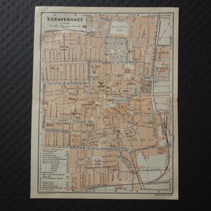 The Hague old map of Den Haag Holland 1910 original antique city plan - vintage maps to frame - oude plattegrond kaart