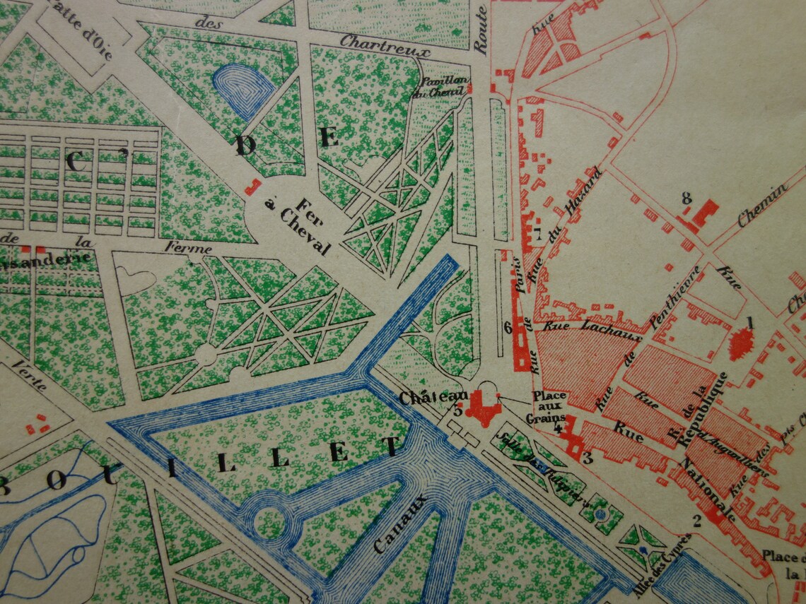 RAMBOUILLET Old Map of Rambouillet 1896 Original Antique  Etsy