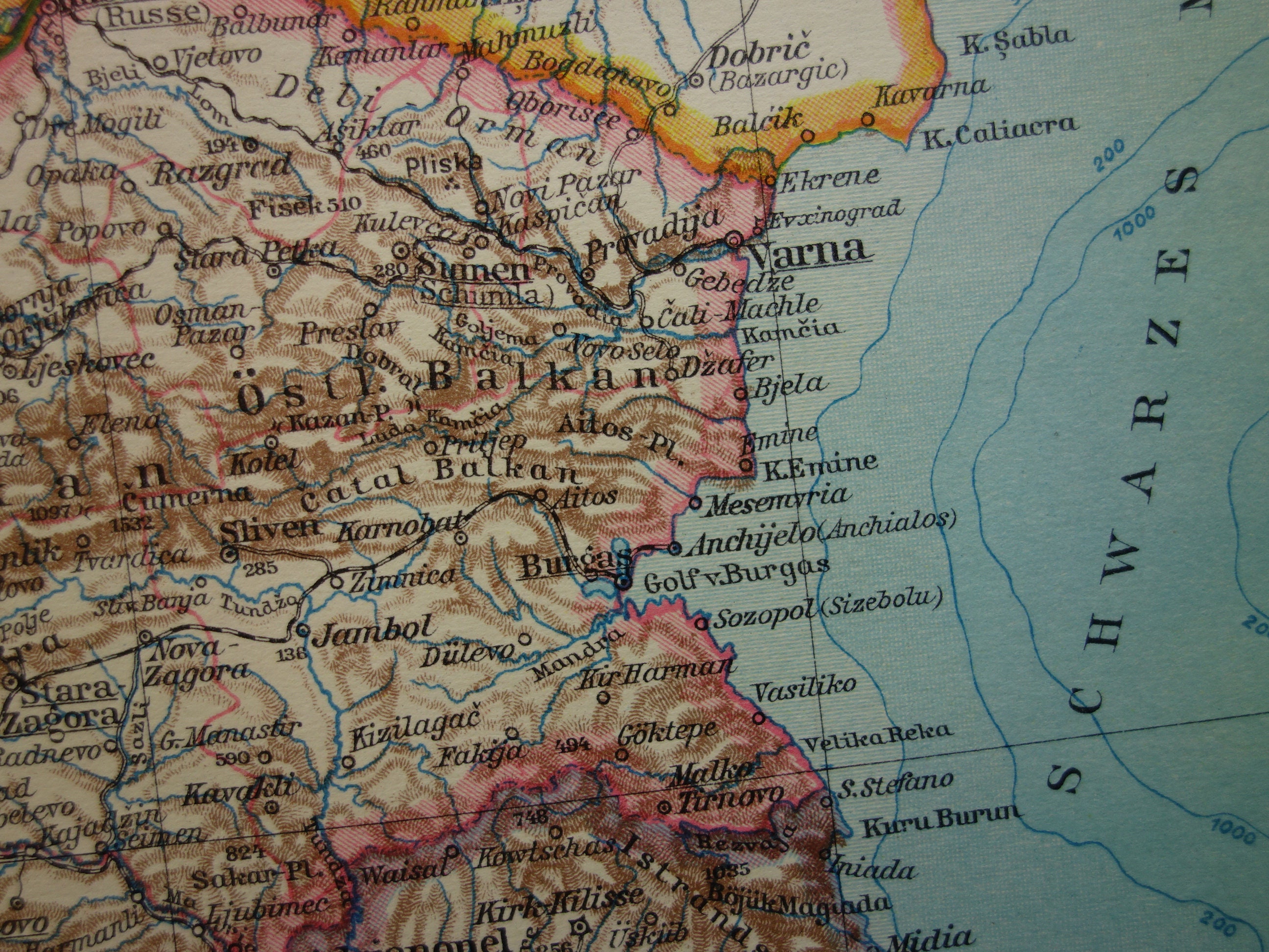 BULGARIA old map of Bulgaria antique print about Bulgarian Etsy