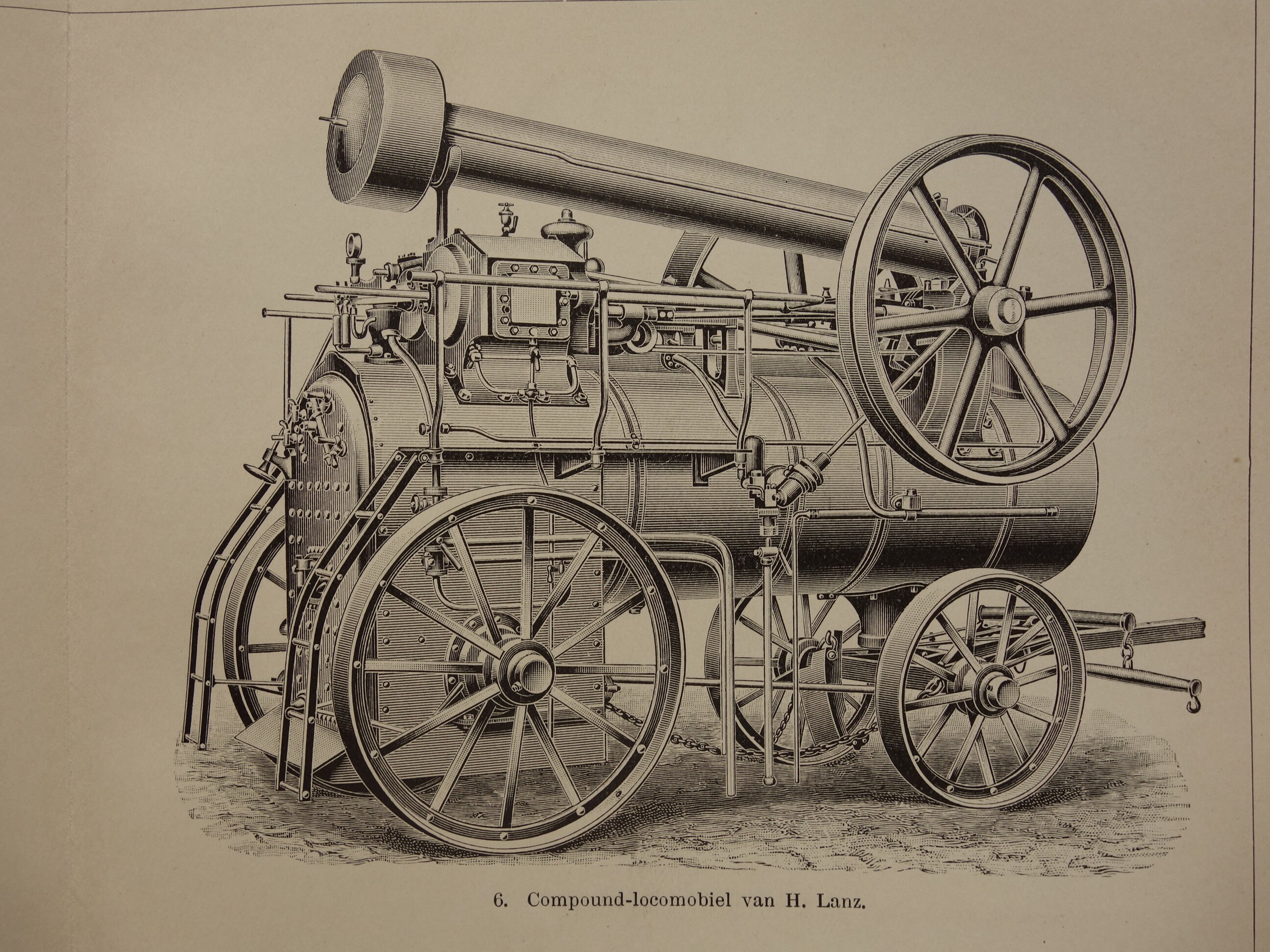 PORTABLE ENGINE Print Original 1909 Antique Dutch Set of Two 2 Prints ...