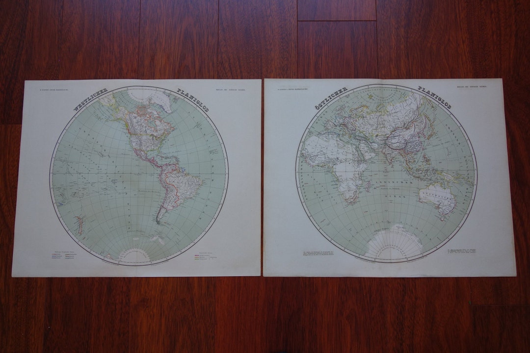 160+ Years Old World Map Original Antique Very Large Print Poster ...