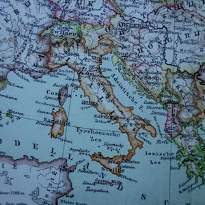 EUROPA vintage kaart van Europa 1917 originele antieke Nederlandse print over Europees continent Politieke vintage kaarten