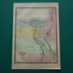 Alte Karte des alten Ägypten und Palästina 1877 originaler antiker Druck von Ägypten Palästina in den klassischen antiken Vintage Maps