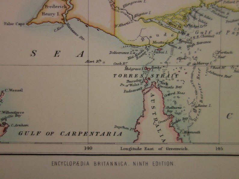 antique print about Papua Island Bismarck archipel Loyalty Islands Kaiser Wilhelm land 8x11/'/' 1884 Old map of New Guinea and Caledonia