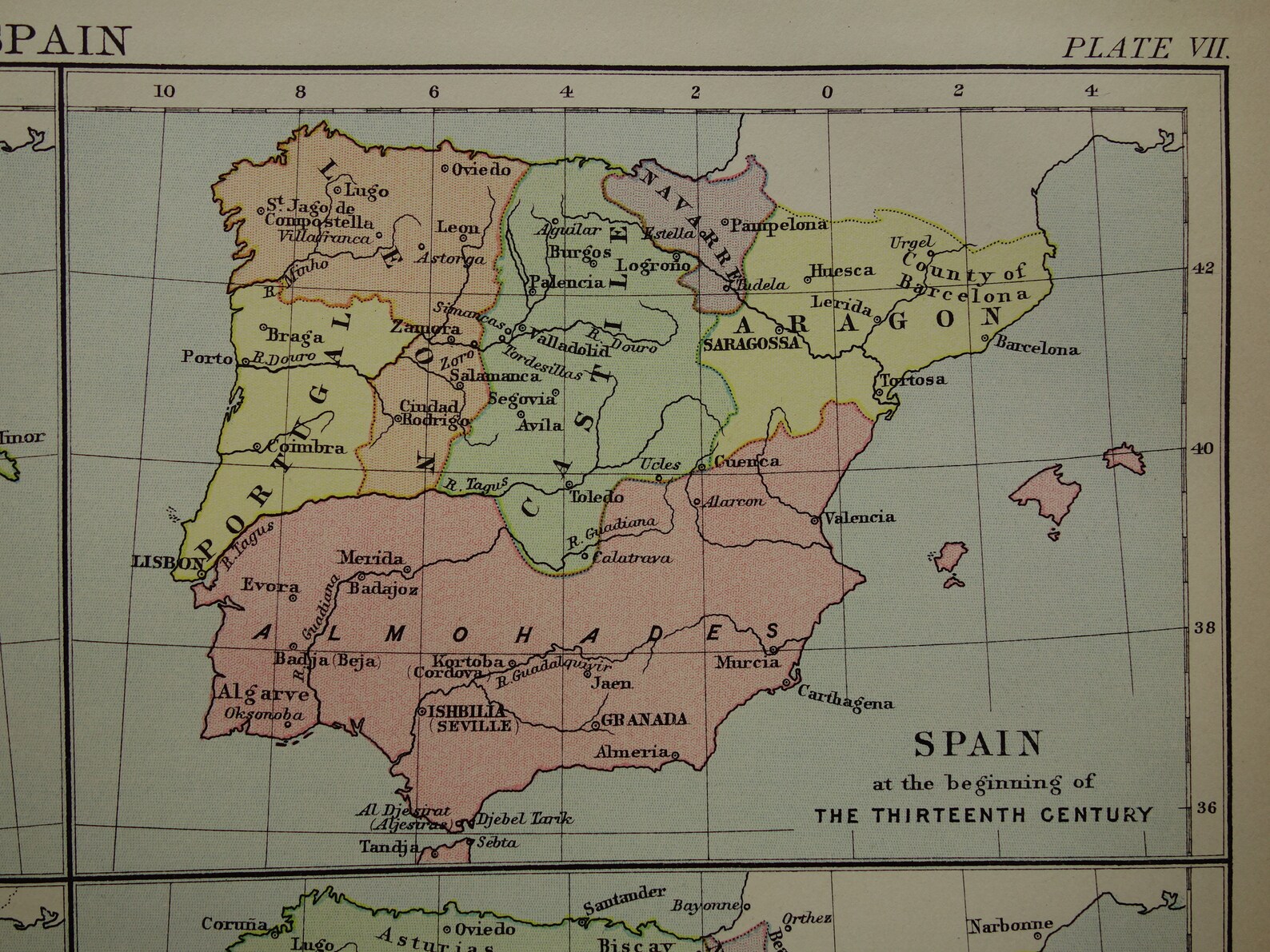 SPANISH HISTORY Original 1887 antique old print with 4 maps of Etsy