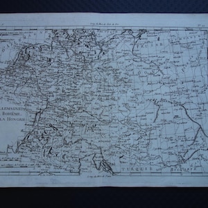 GERMANY POLAND CZECHIA old map 1784 original antique print of Central Europe Austria Detailed vintage maps